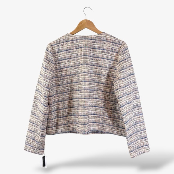 Halogen Tweed Blazer Size L Multicolor Four Pocket Button Front Business Casual - Picture 9 of 10